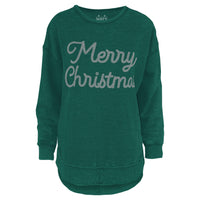 Glimmer Merry Christmas Melange Poncho Fleece