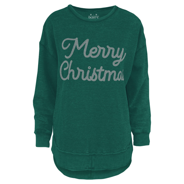 Glimmer Merry Christmas Melange Poncho Fleece