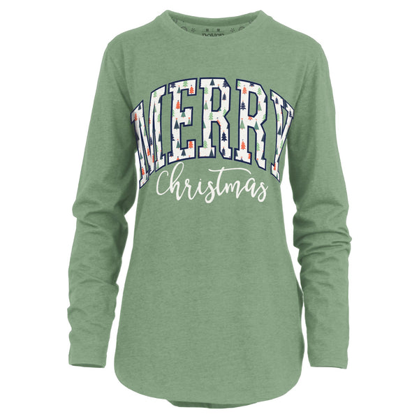Merry Little Trees Melange Long Sleeve Tee