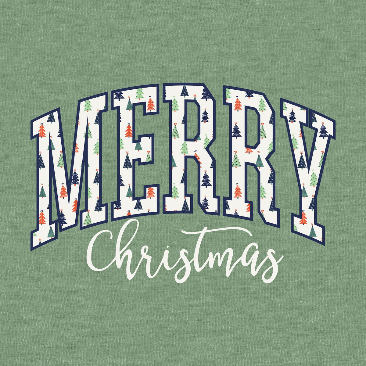 Merry Little Trees Melange Poncho Fleece