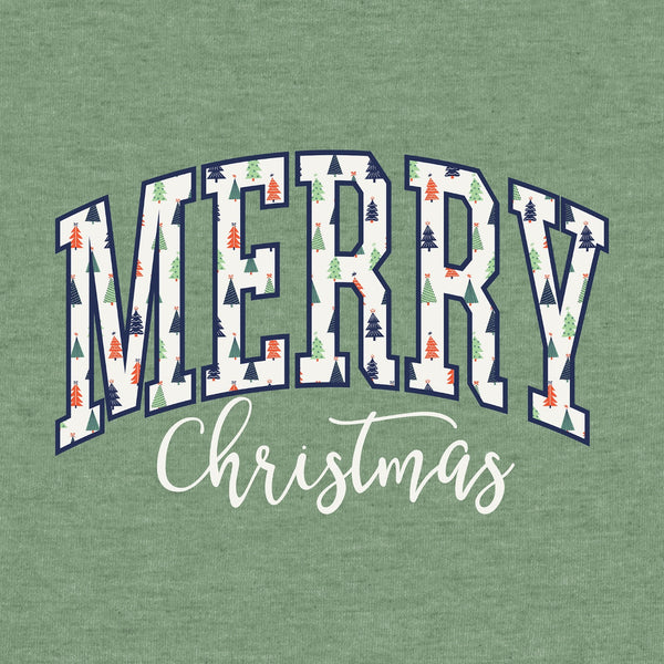 Merry Little Trees Melange Poncho Fleece