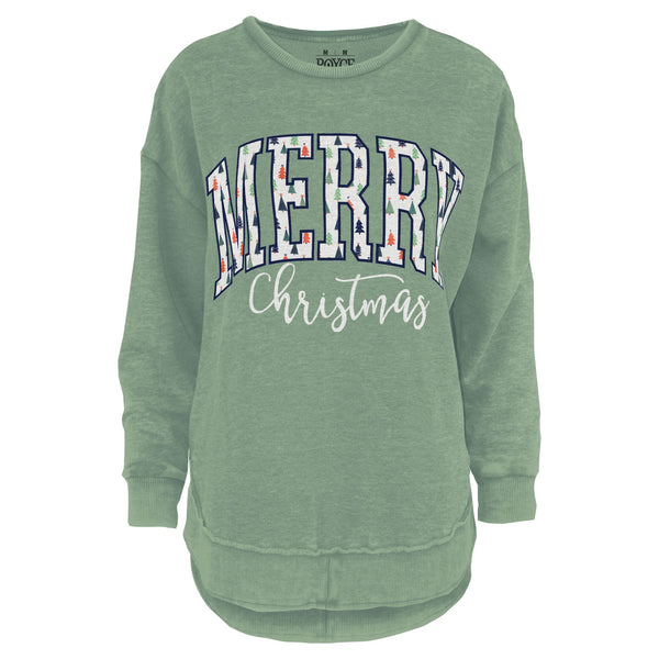 Merry Little Trees Melange Poncho Fleece