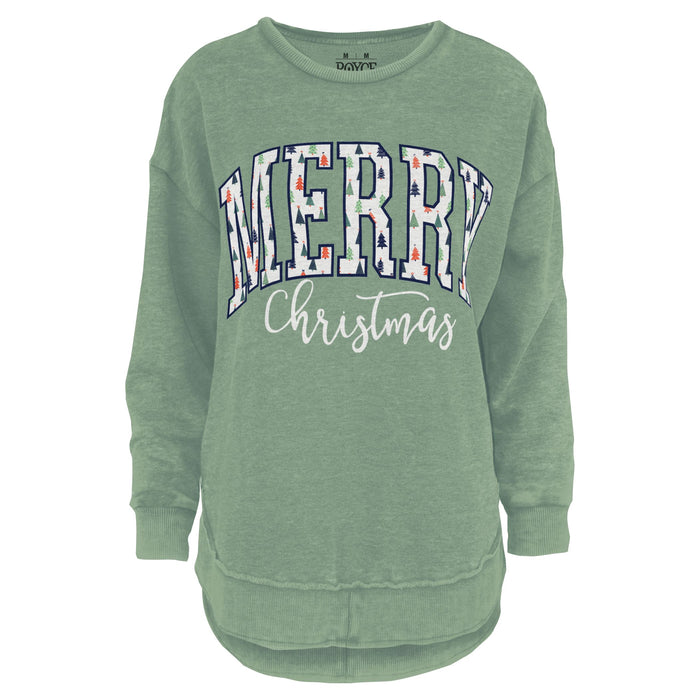 Merry Little Trees Melange Poncho Fleece