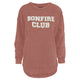 Bonfire Club Chenille Applique Melange Poncho Fleece