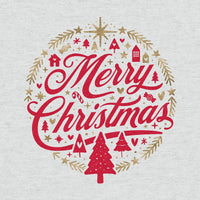 Merry Christmas Metallic Printed Melange Poncho Fleece