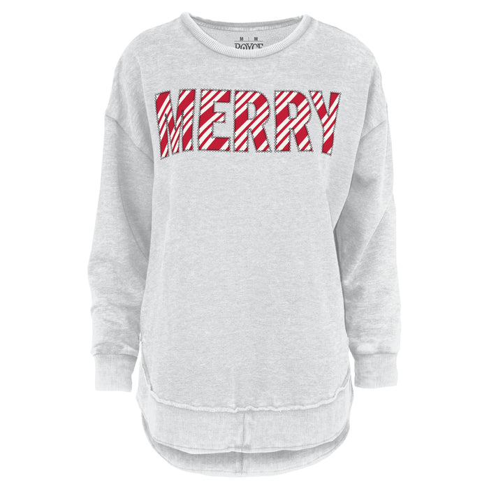 Holiday Merry Melange Poncho Appliqued Fleece