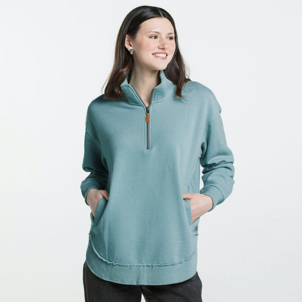 Sojourn Quarter Zip Melange Poncho Fleece