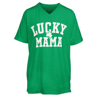Lucky Mama V-Neck Slub Tee