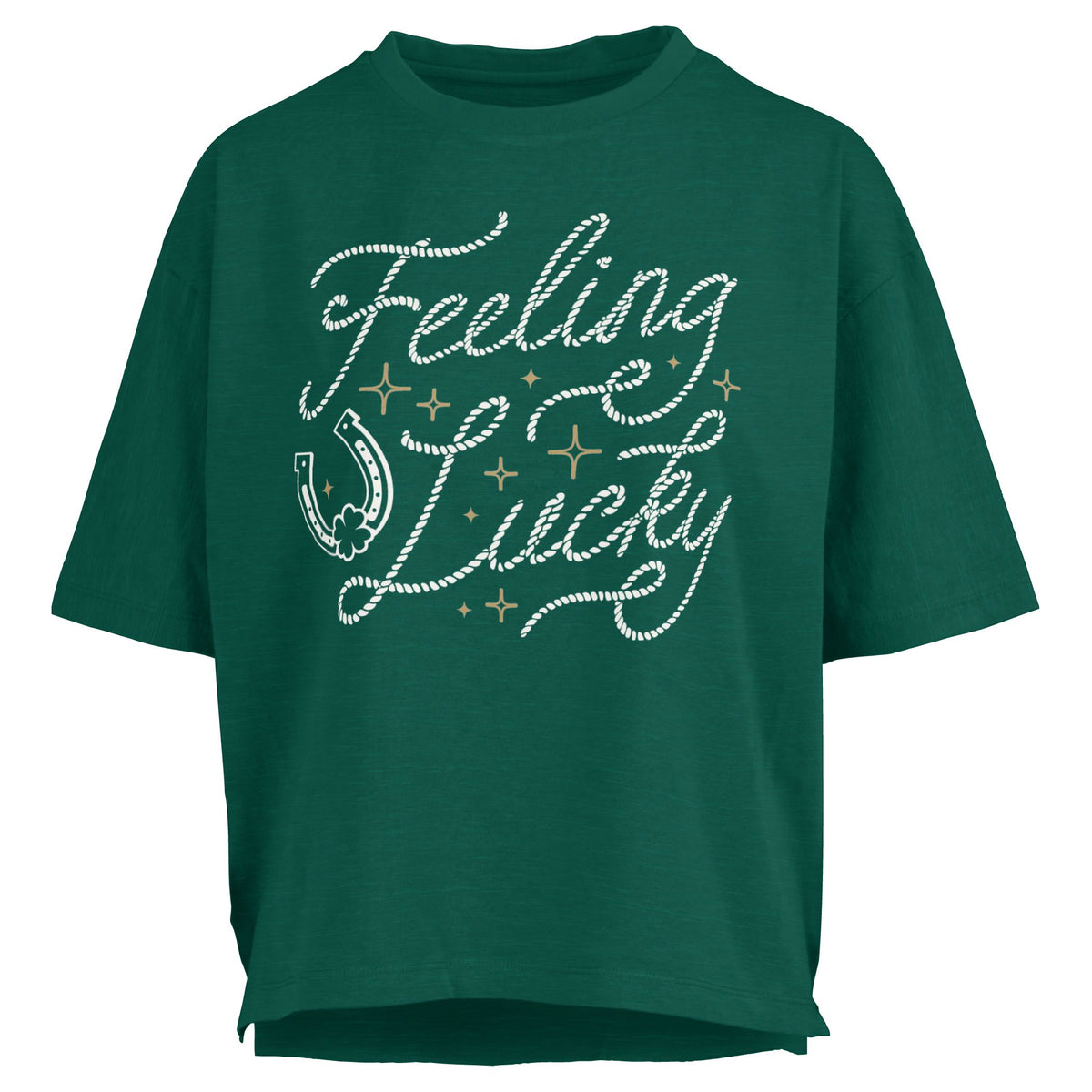 Feeling Lucky Puff Printed Motley Slub Tee