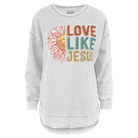 Love Like Jesus Melange Poncho Fleece