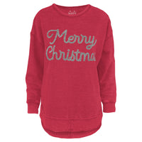 Glimmer Merry Christmas Melange Poncho Fleece