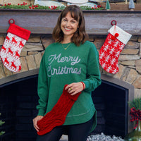 Glimmer Merry Christmas Melange Poncho Fleece