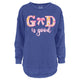 God Is Good Bow Melange Poncho Fleece