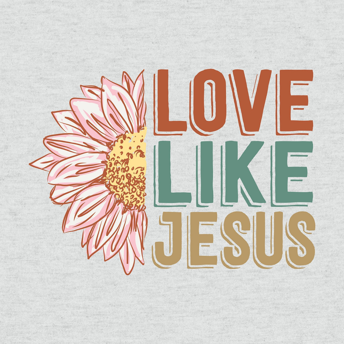 Love Like Jesus Melange Poncho Fleece