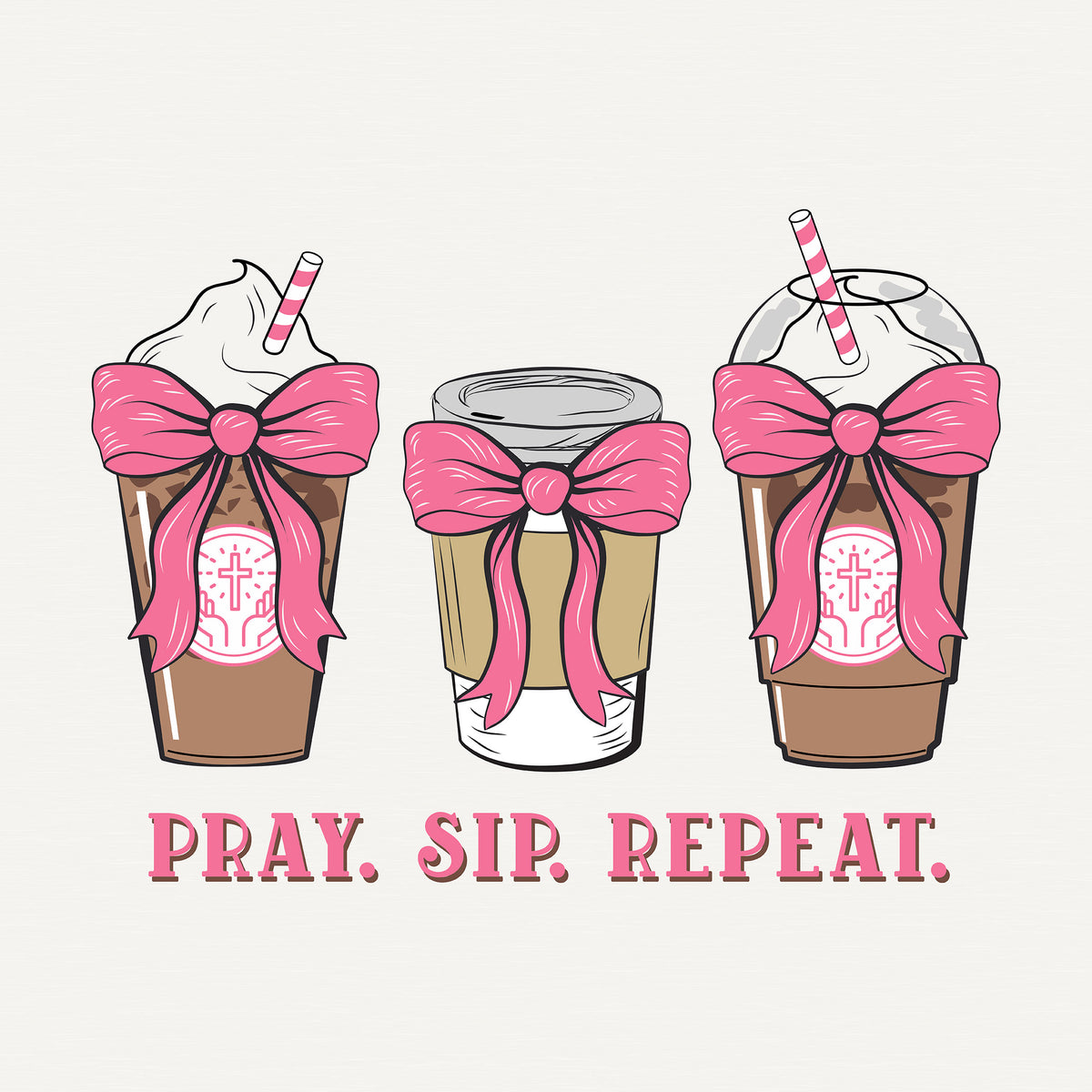 Pray Sip Repeat Motley Slub Tee