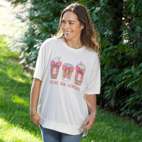 Pray Sip Repeat Poncho Tee