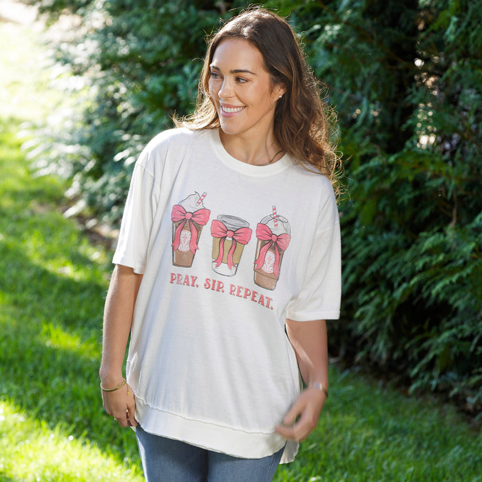 Pray Sip Repeat Poncho Tee