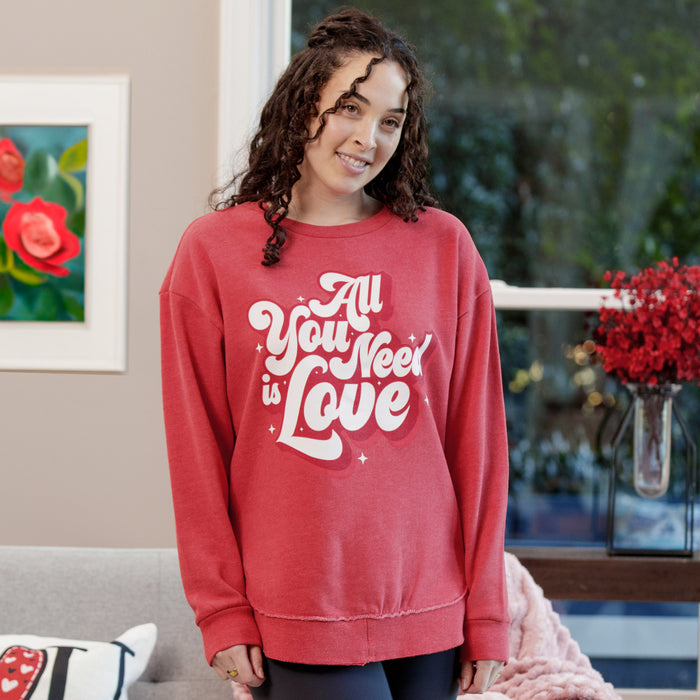 All You Need Is Love Melange Poncho Fleece