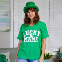 Lucky Mama V-Neck Slub Tee