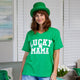 Lucky Mama V-Neck Slub Tee