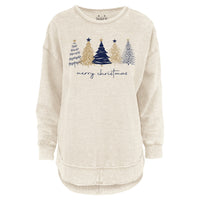 Sketchy Trees Melange Poncho Fleece