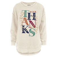 Give Thanks Melange Poncho Fleece
