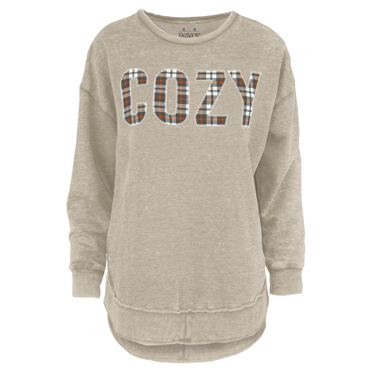 Cozy Applique Melange Poncho Fleece