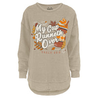 Cup Runneth Over Melange Poncho Fleece