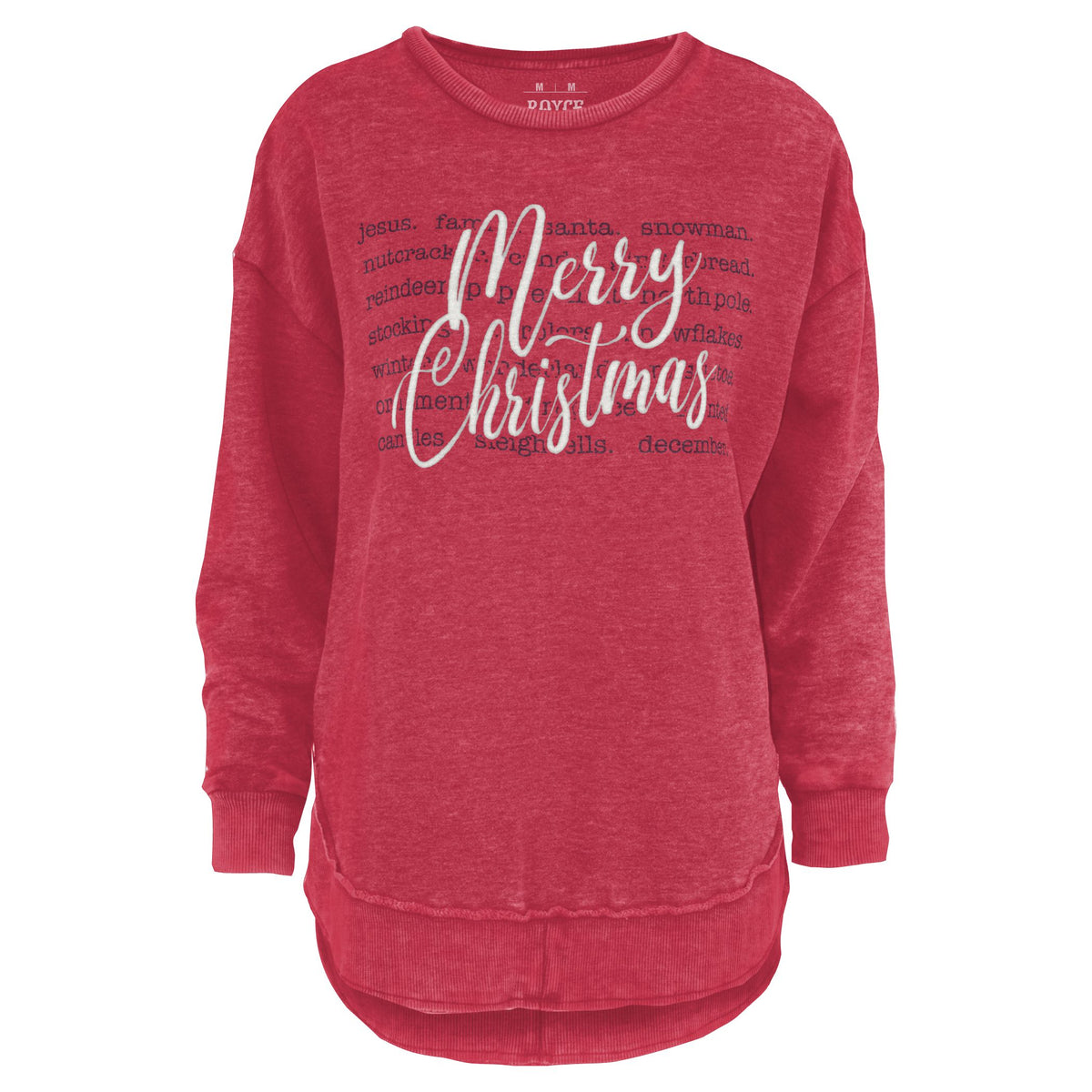 Christmas Words Melange Poncho Fleece