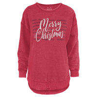 Christmas Words Melange Poncho Fleece