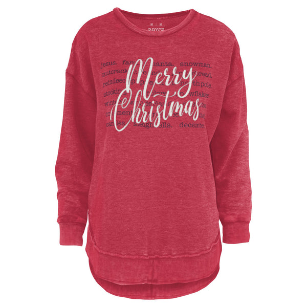 Christmas Words Melange Poncho Fleece
