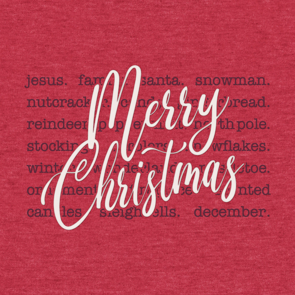 Christmas Words Melange Poncho Fleece