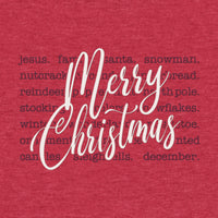 Christmas Words Melange Poncho Fleece
