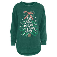 Let's Adore Him Melange Poncho Fleece
