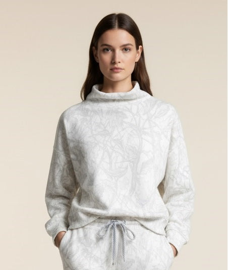 Flodge Mock Neck Light Camo Fleece