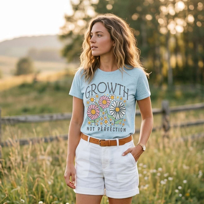 Growth Not Perfection Vintage Washed Unisex Tee