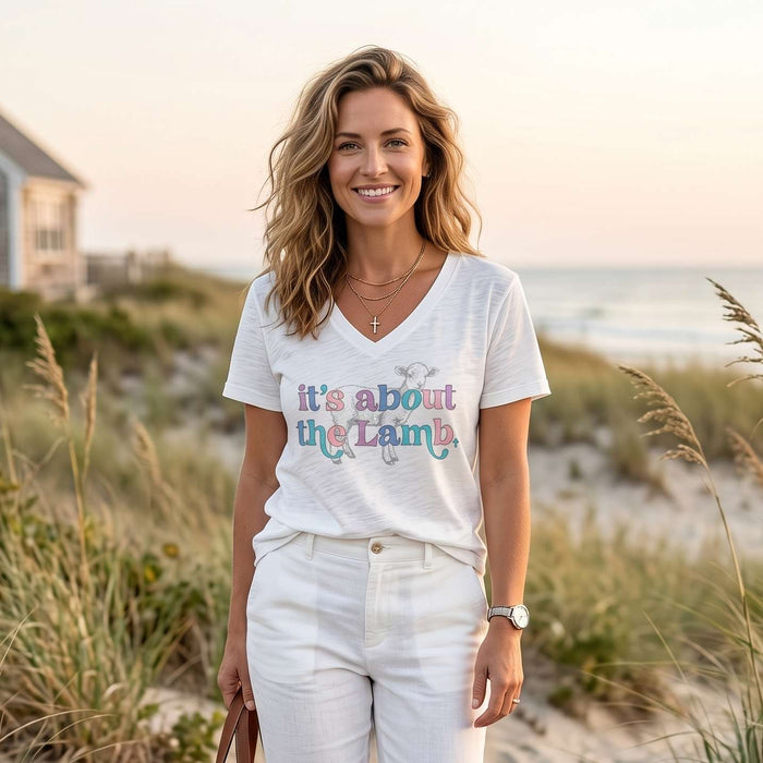 All About the Lamb V neck Unisex Tee