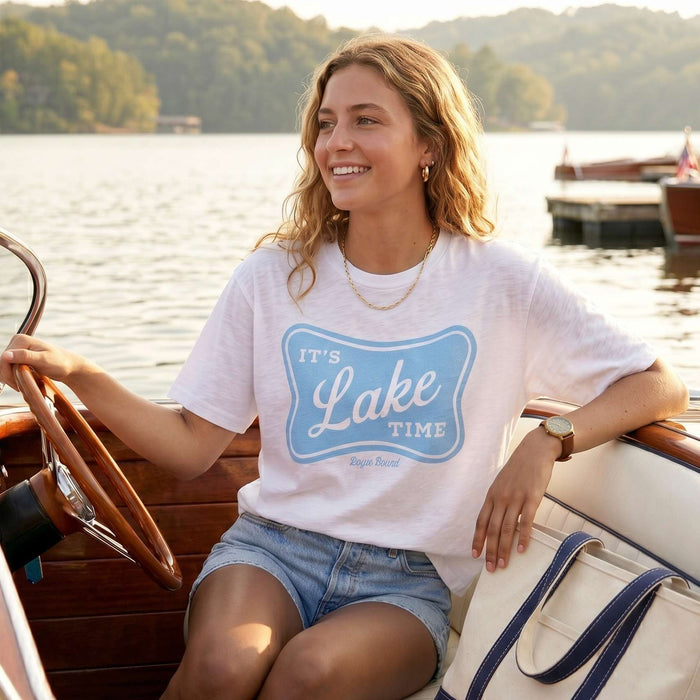 It's Lake Time Motely Slub Waist Length Tee