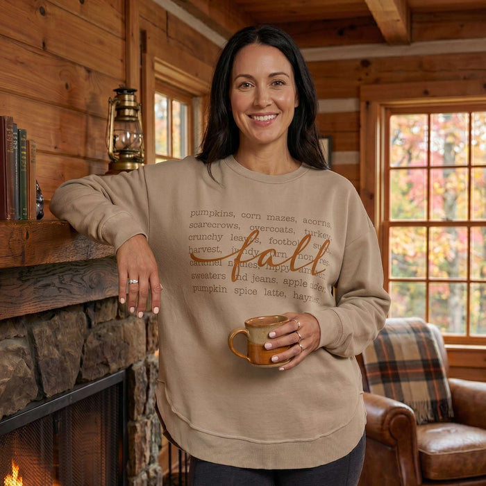 Fall Words Melange Poncho Fleece