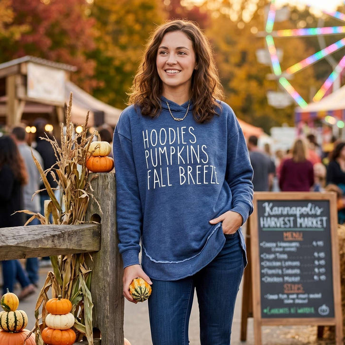 Hoodie Season Melange Hooded Poncho Fleece