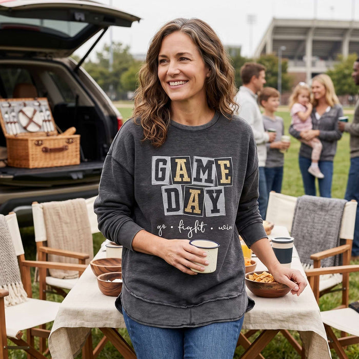 Game Day Blocks Melange Poncho Fleece