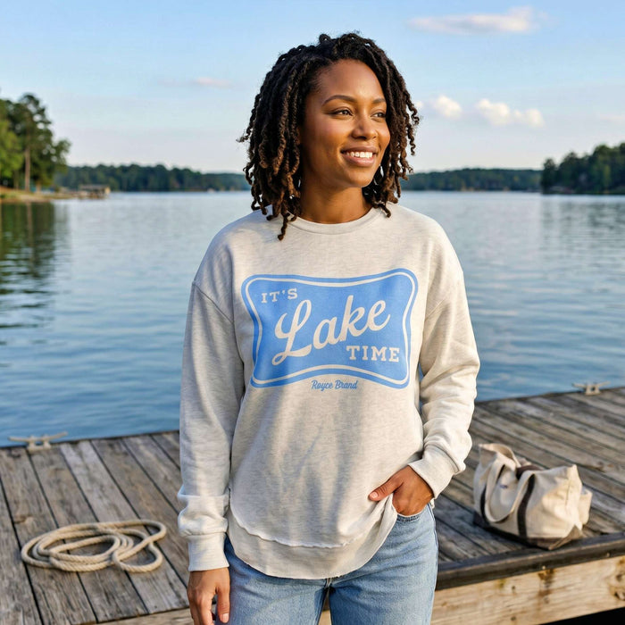 It's Lake Time Melange Poncho Fleece