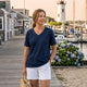 Pensacola Textured Slub V Neck Tee