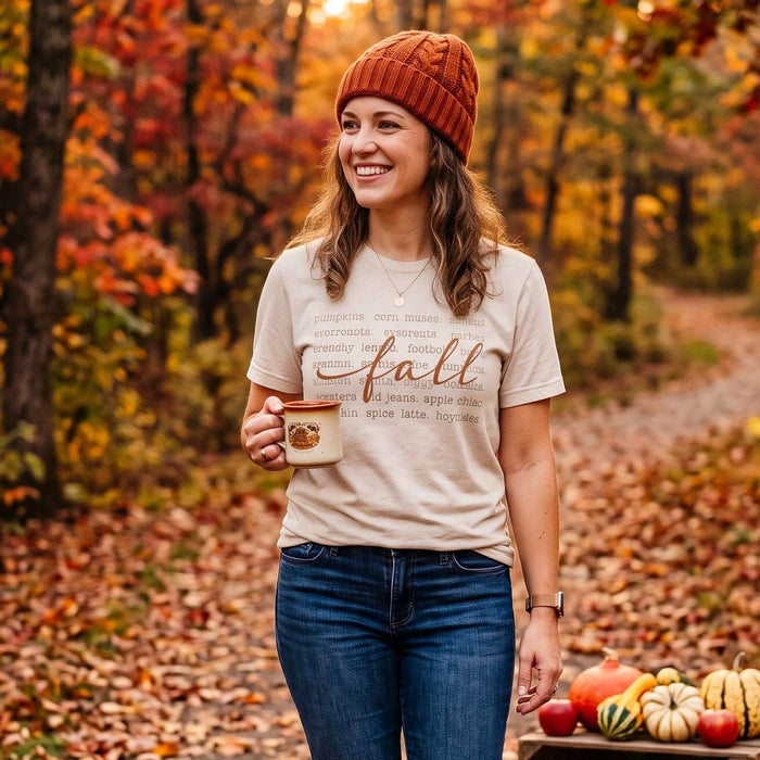 Fall Words Unisex Vintage Washed Tee