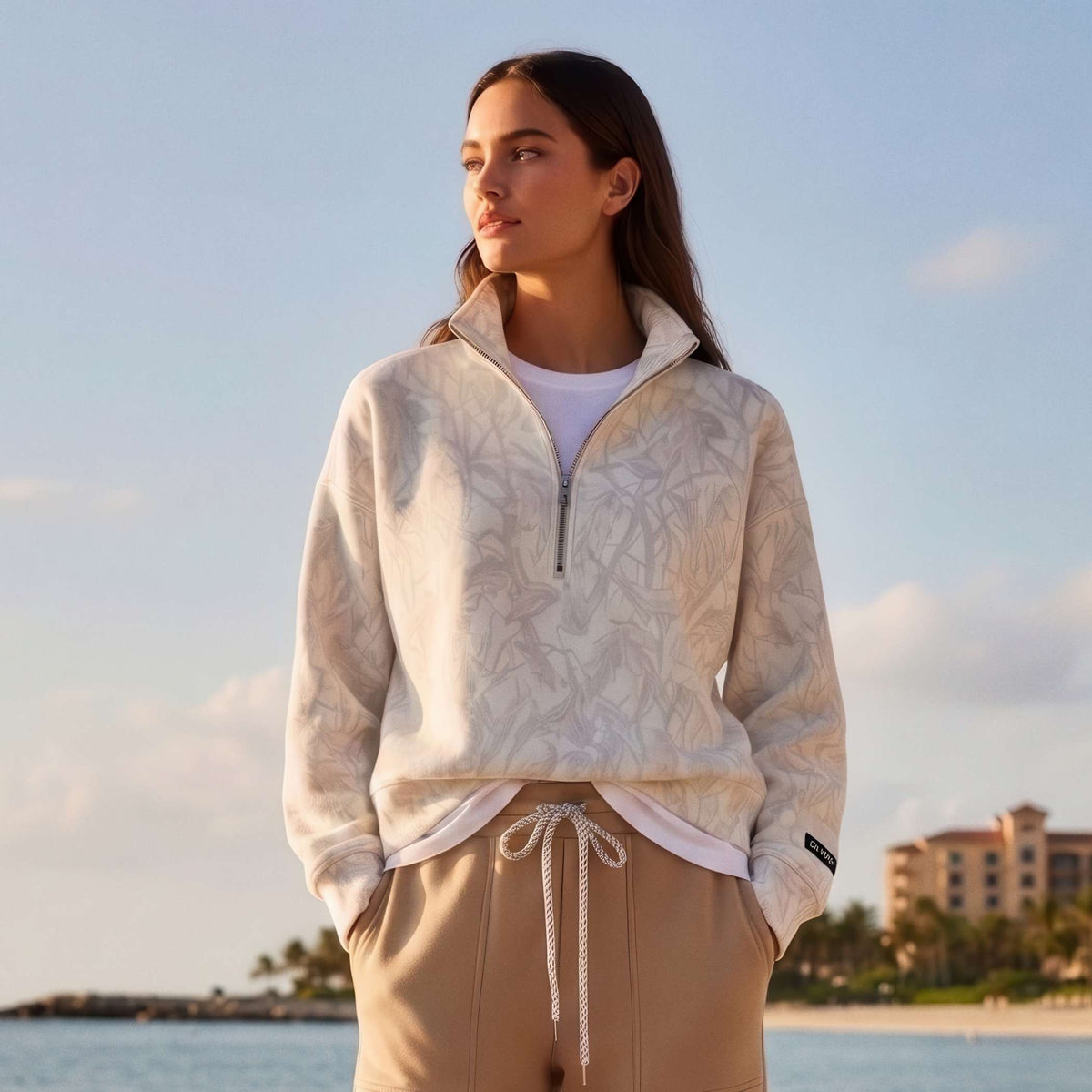 Chase Quarter Zip Light Camo Fleece