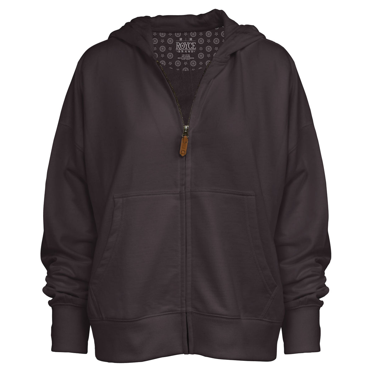 Golden Oak French Terry Full Zip Hooded Fleece