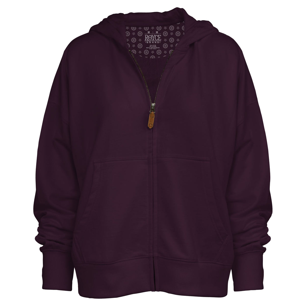 Golden Oak French Terry Full Zip Hooded Fleece