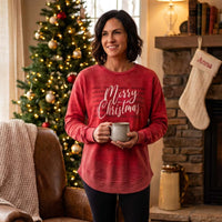Christmas Words Melange Poncho Fleece