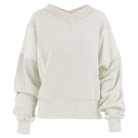 Cupid V Neck Fleece with Reversed Fleece Inserts