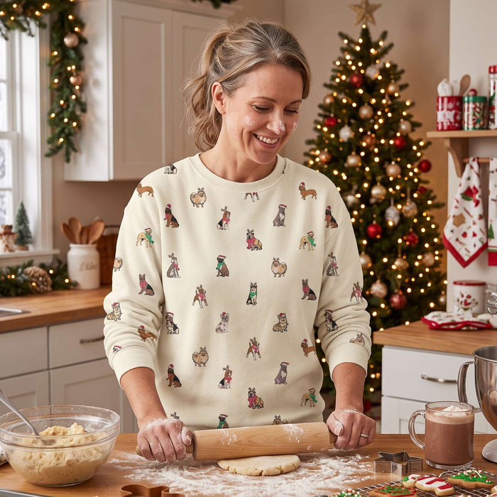 Holiday Dog Pattern Unisex Fleece
